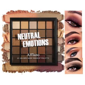 Nude Neutral Eyeshadow Palette Makeup Matte Shimmer Smokey Naked Gold 25 Shades Eye Shadow Palette Warm Brown Looks High-Pigment Natural-Looking Long-Lasting Waterproof Blendable for Hazel Brown Eyes