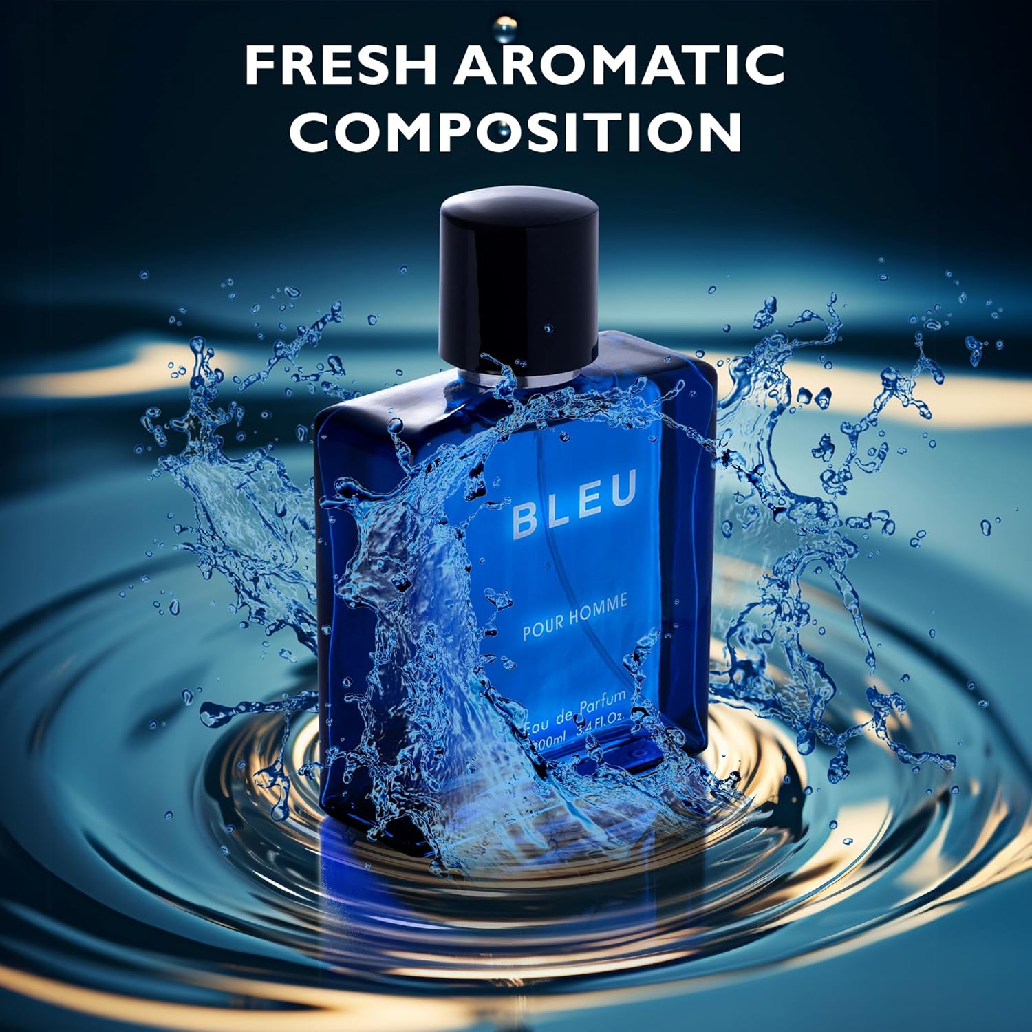 Bleu for Men Eau De Parfum 3.4fl Oz - Citrusy, Spicy, and Woody Fragrance Blend - Image 3