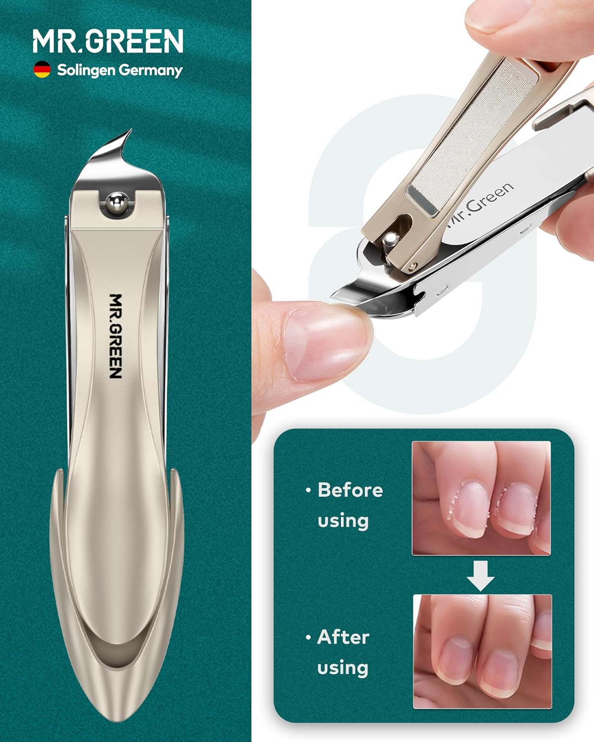 MR.GREEN Upgraded 15-Piece Manicure Pedicure Set German Stainless Steel with Leather Case - Image 3