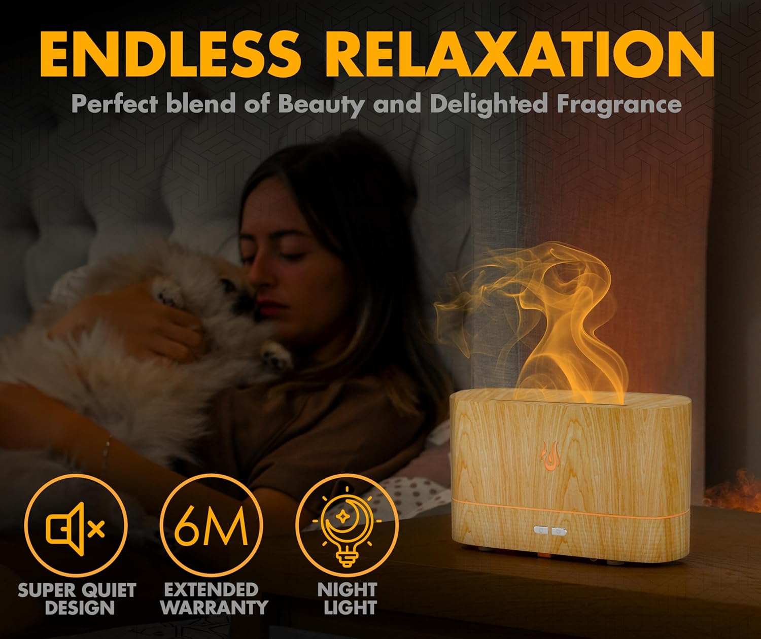 Colorful Aroma Essential Oil Diffuser with Remote Control, 300ml Capacity, Quiet Cool Mist Humidifier for Home - Image 3
