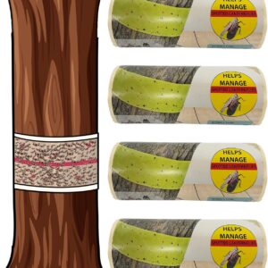 W4W, Spotted Lantern Fly Tree Trap - 4 Rolls (30 Feet Each Roll) - Lanternfly Tree Tape Creates a Sticky Barrier Protecting Trees from Harmful Insects - Non-Toxic