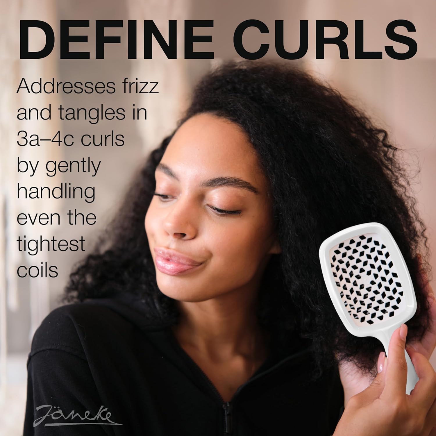 Janeke Superbrush Detangling Hair Brush with Anti-Static Bristles, All Hair Types, White - Image 6