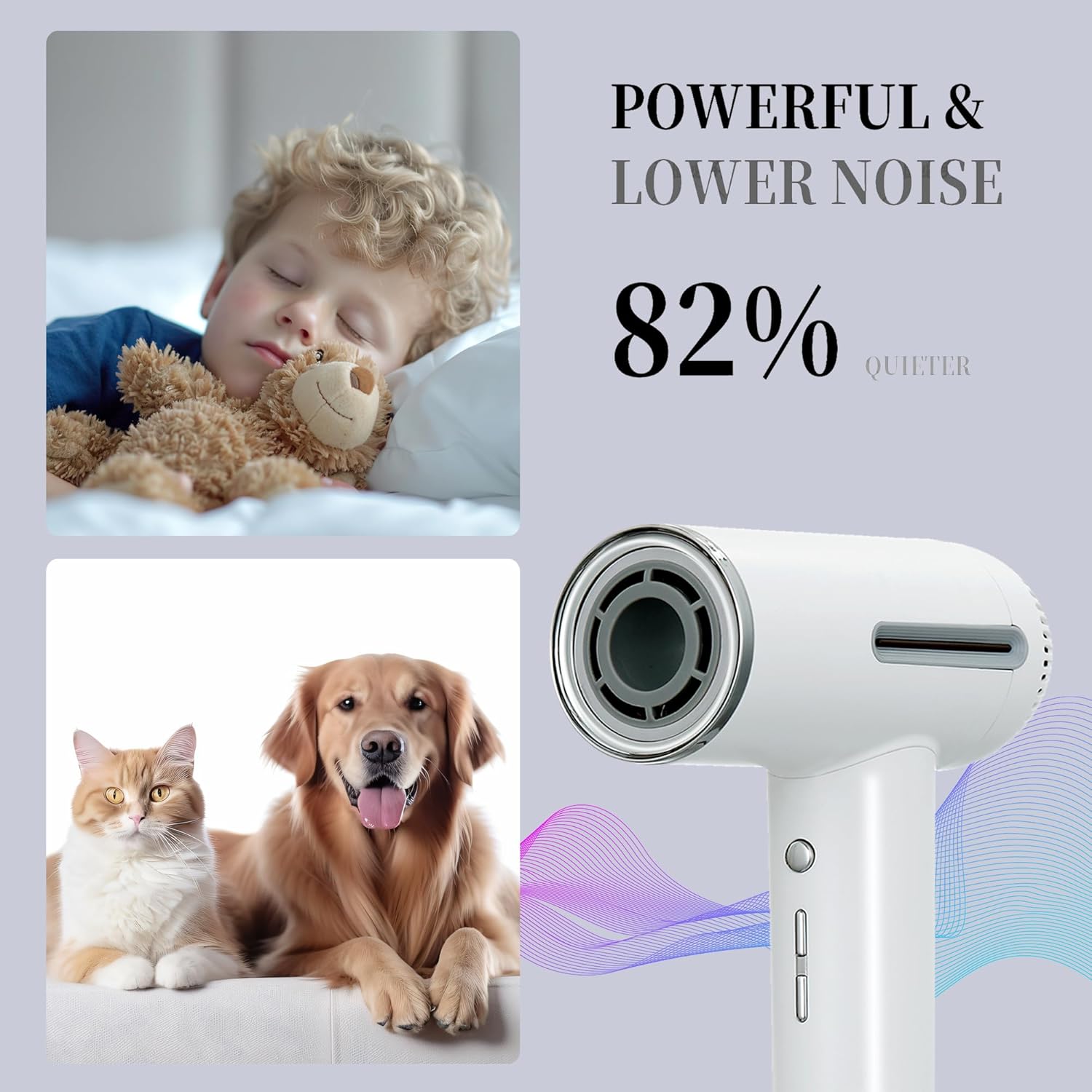 1600W Ionic Hair Dryer with 7 Heat Settings, 31 Modes, LCD Display, and Diffuser - Image 5