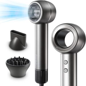 Hair Dryer, 120000 RPM High-Speed Negative Ionic Blow Dryer for Fast Drying, 4 Temps & 3 Speeds, Compact Hair Dryer with Diffuser and Nozzle, for Travel & Home