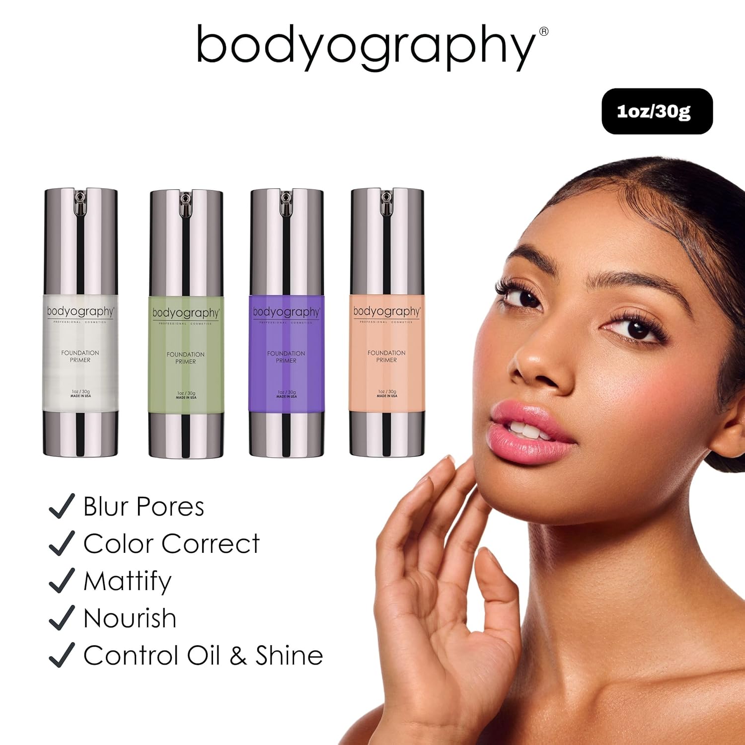 BODYOGRAPHY Foundation Primer (Purple) 1 oz - Anti-Aging Makeup Primer with Vitamin E, Jojoba, and Grapeseed Oil, Gluten-Free, Cruelty-Free - Image 4