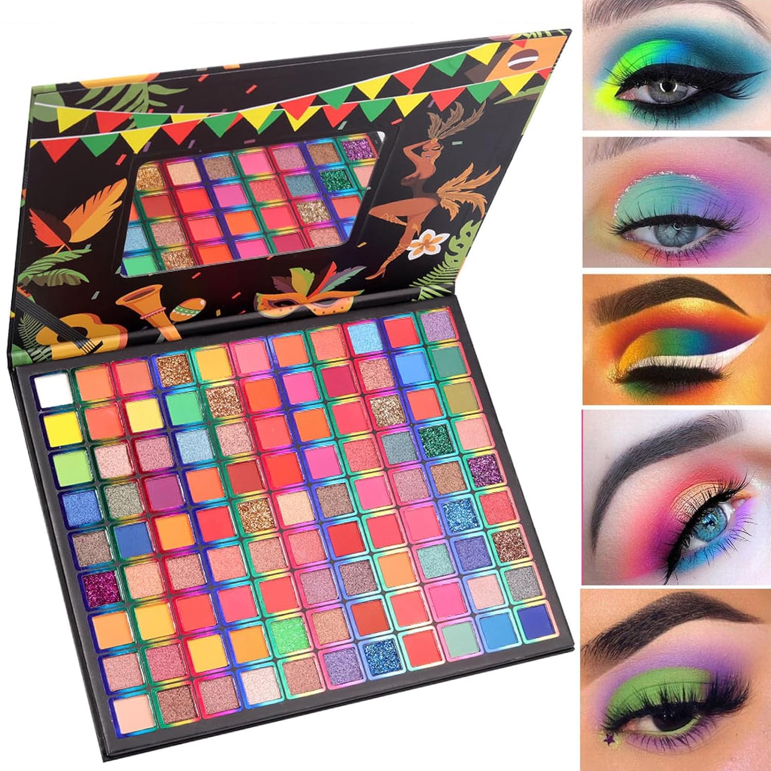 99 Colors Rainbow Matte Glitter Eyeshadow Palette Waterproof Long Lasting Makeup - Image 7