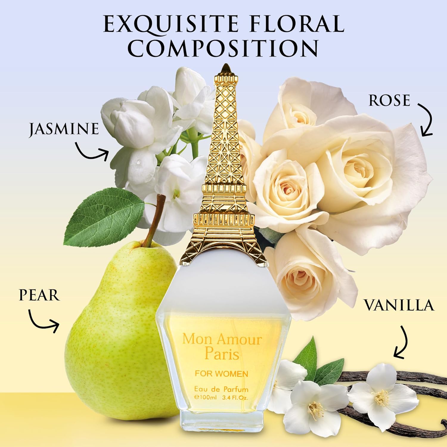 Mon Amour Paris Eau De Parfum for Women 100ml Floral Fruity Fragrance Bottle - Image 2