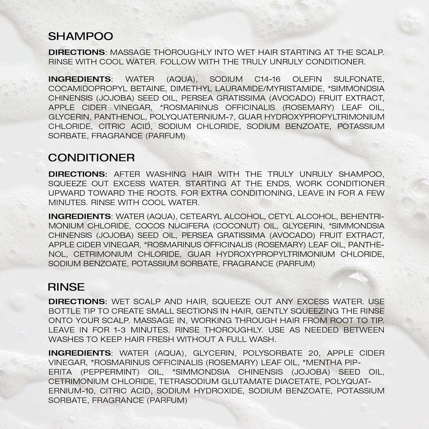 Truly Unruly Curly Hair Shampoo Conditioner and Rosemary Vinegar Rinse 3 Piece Set - Image 5