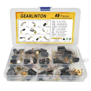 Electric Motor Carbon Brushes for Power Tools Repair Maintenance, Set of 40 PCS in 10 Different Sizes for Angle Grinders, Electric Hammer Drills, Circular Saws