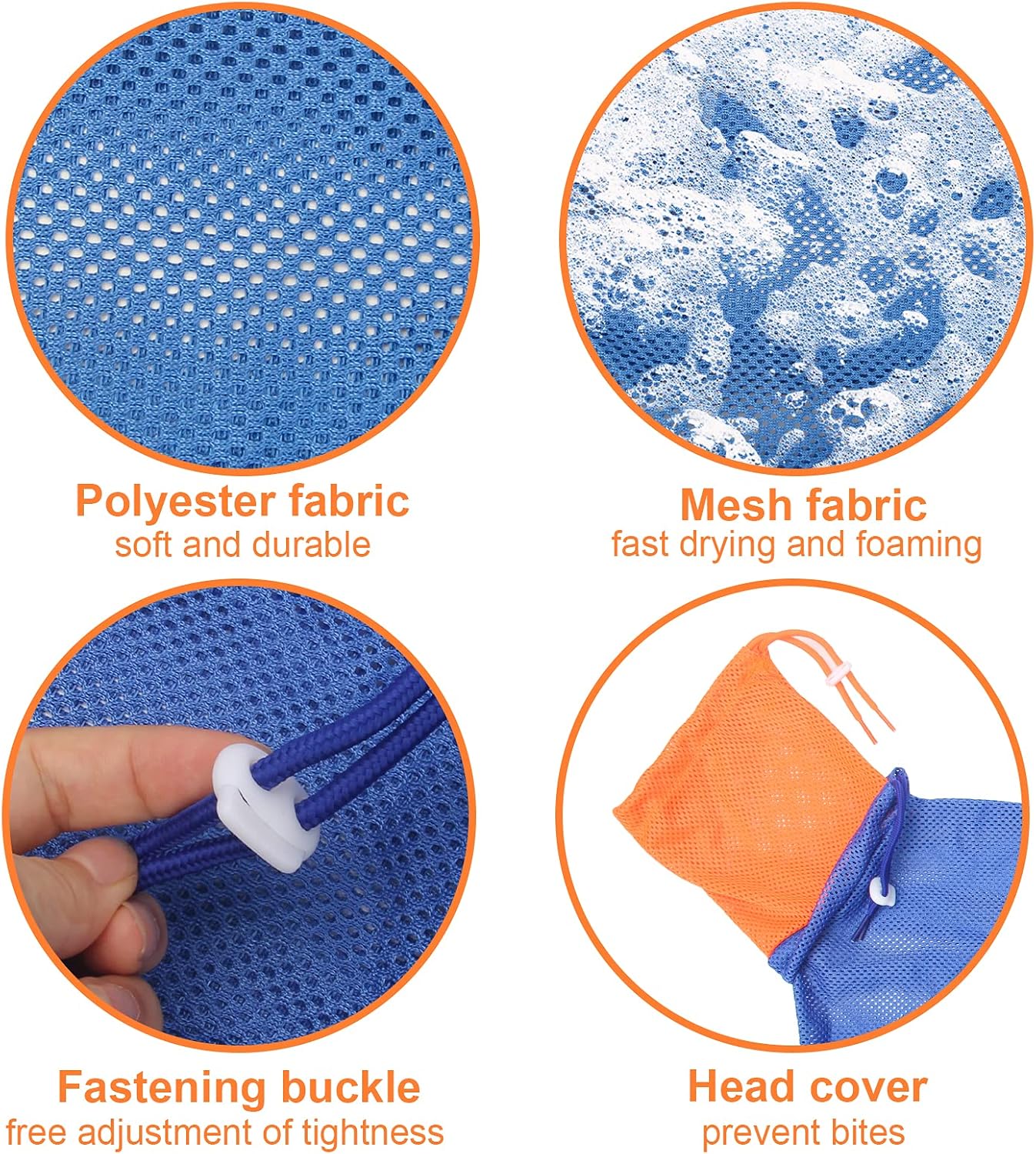 Soft Polyester Breathable Mesh Adjustable Cat Grooming Bag for Nail Trimming and Bathing - Image 3