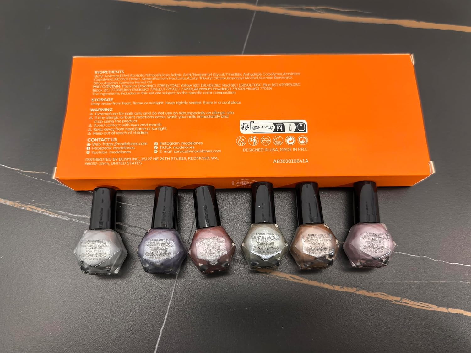 Modelones Cat Eye Gel Nail Polish Kit, 6 Mini Quick Dry Colors for Home DIY Manicure - Image 9