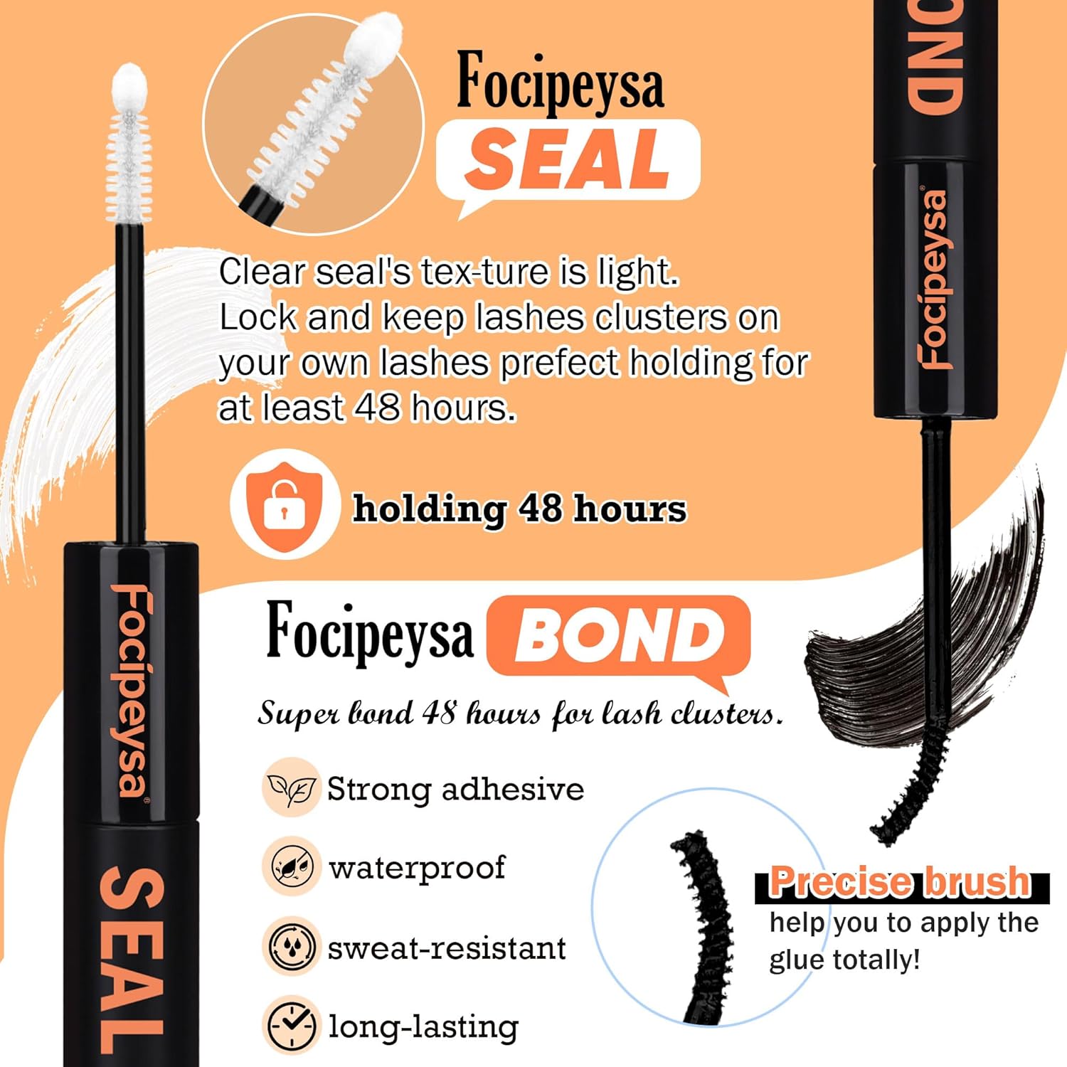 Focipeysa Thick Lash Extension Kit with 40 Full Volume Lash Clusters and Glue, 10-18MM - Image 3
