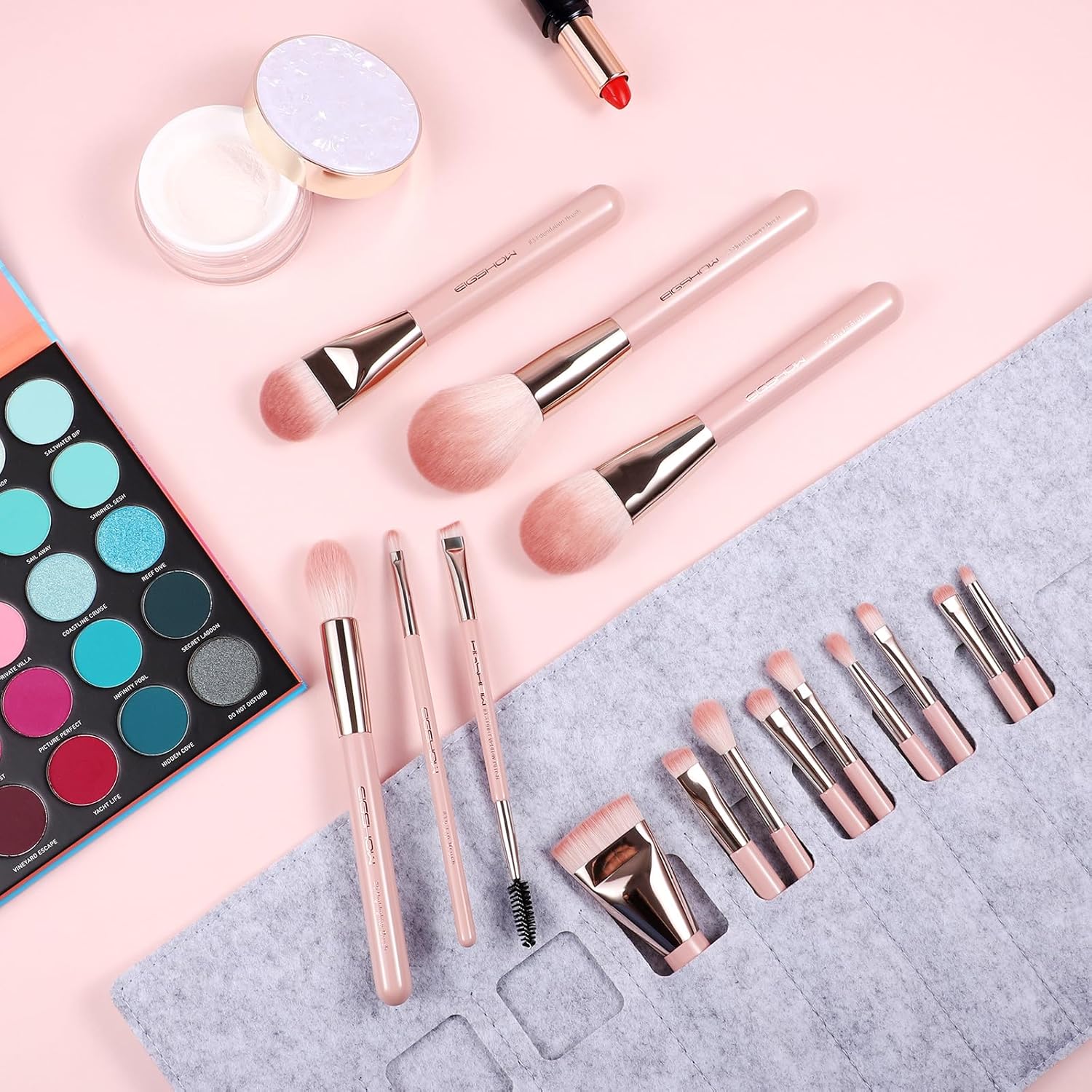 EIGSHOW 15 Piece Professional Makeup Brush Set with Case, Premium Synthetic Bristles - Image 6