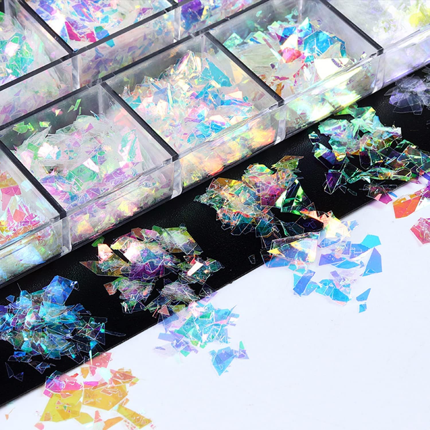 Iridescent Holographic Nail Art Glitter Flakes, Ultra Thin 3D Sequins for Manicure Decor - Image 3