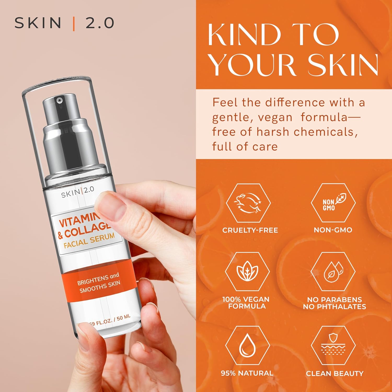 Vitamin C and Collagen Serum and Day Cream Set for Anti-Aging and Brightening, 1.69 Fl. oz - Image 3