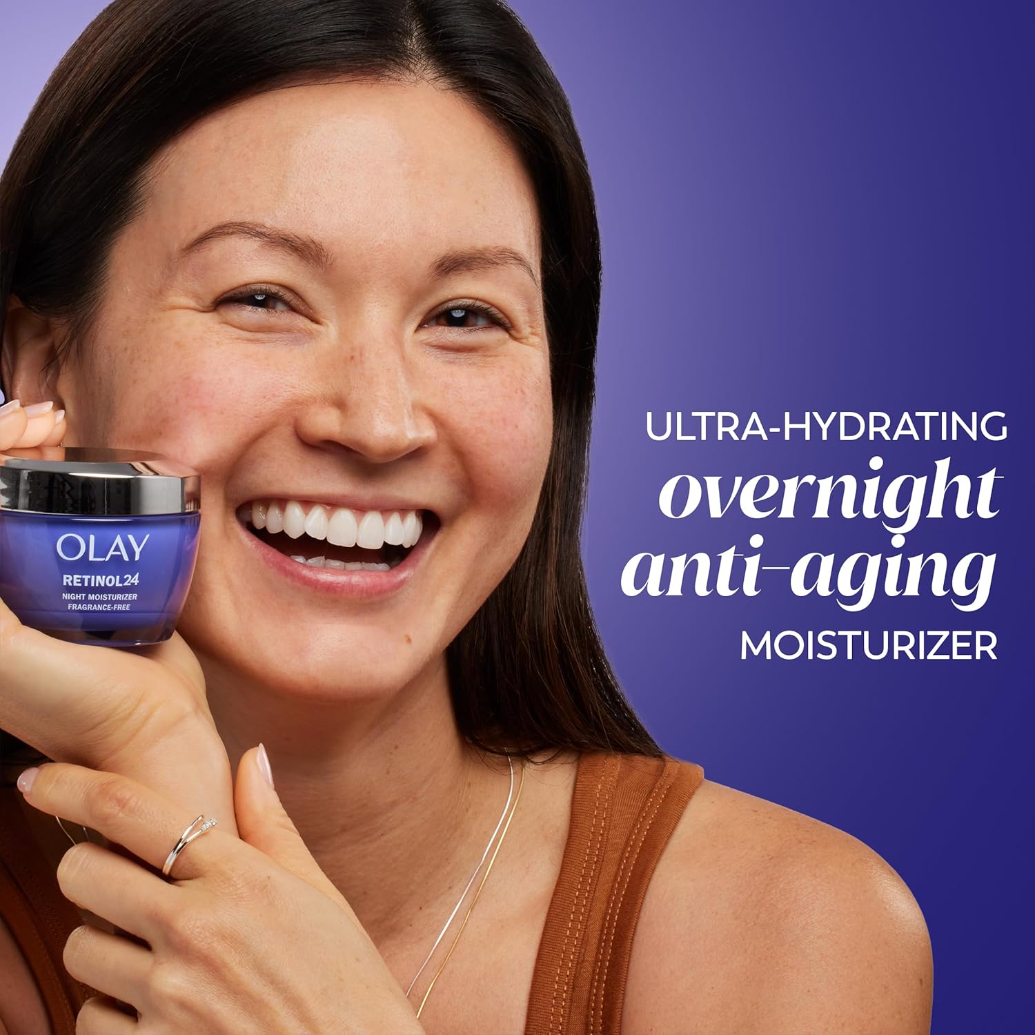 Olay Retinol 24 Fragrance-Free Anti-Aging Night Cream 1.7 Oz for Women - Image 2