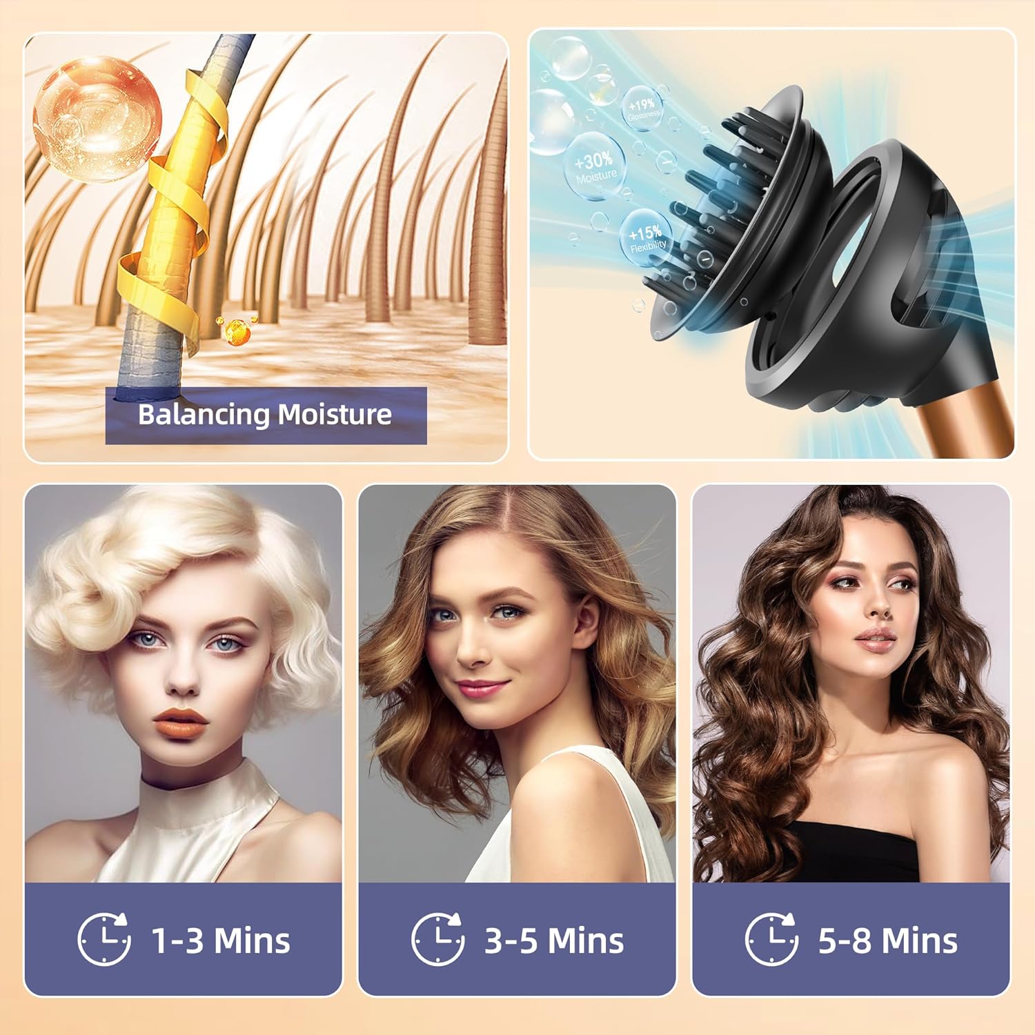 Dyson Airwrap Wave Curl Diffuser Attachment Upgraded Curling Hair Nozzle Compatible HS01/05 - Image 8