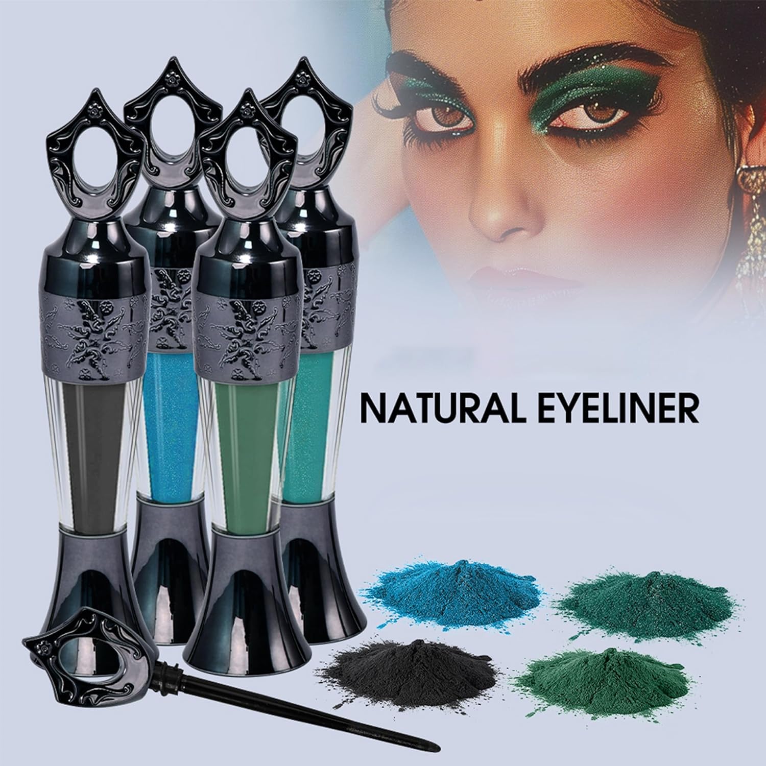 Long-Wearing #01 Black Powder Eyeliner for Women, Smudge-Proof, Easy Application - Image 2
