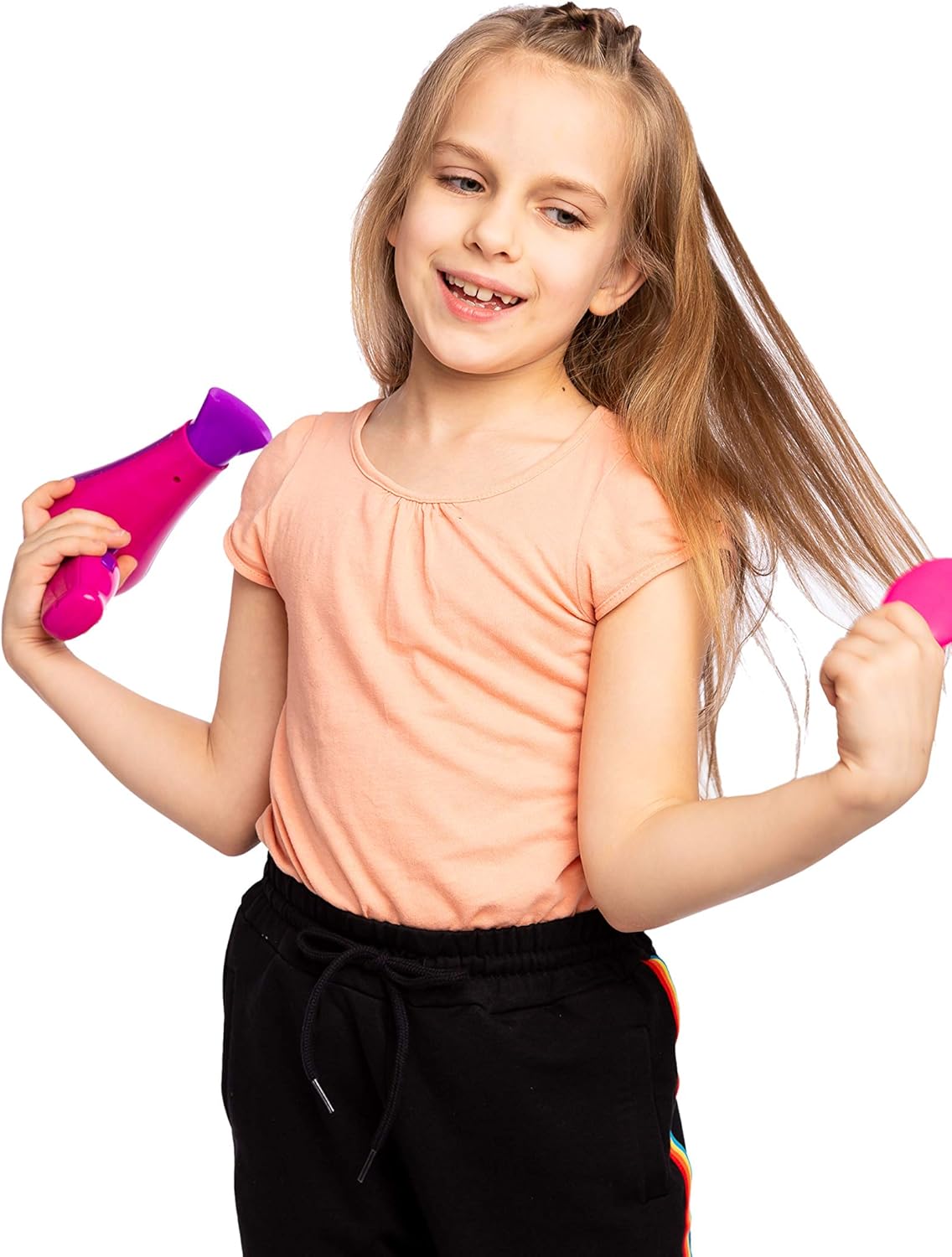 JOYIN 17-Piece Pretend Play Beauty Salon Playset for Girls with Toy Hairdryer, Mirror, Curling Iron, and Accessories - Image 8