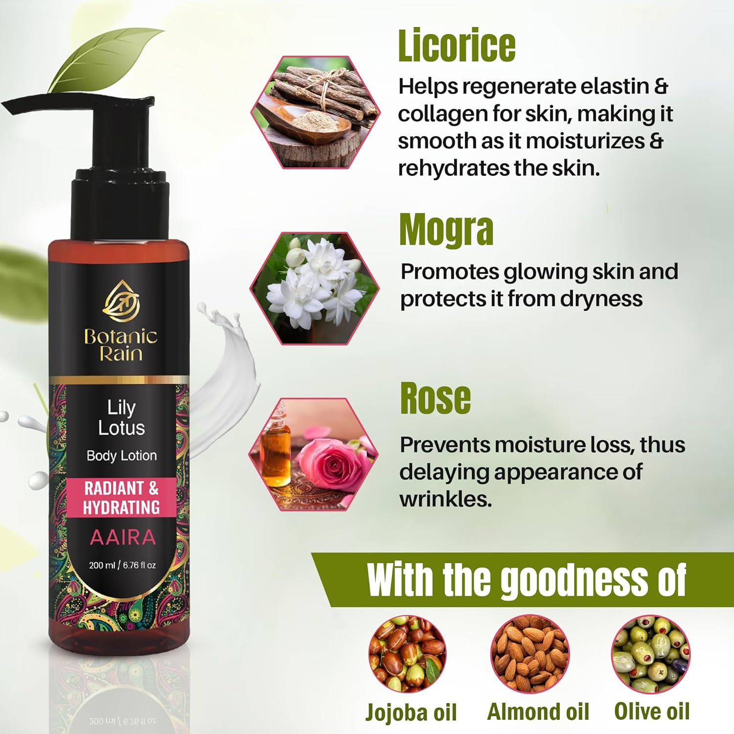 Organic Lily & Lotus Body Lotion for Crepey Skin, Natural Vegan Formula, 6.76 fl oz - Image 4
