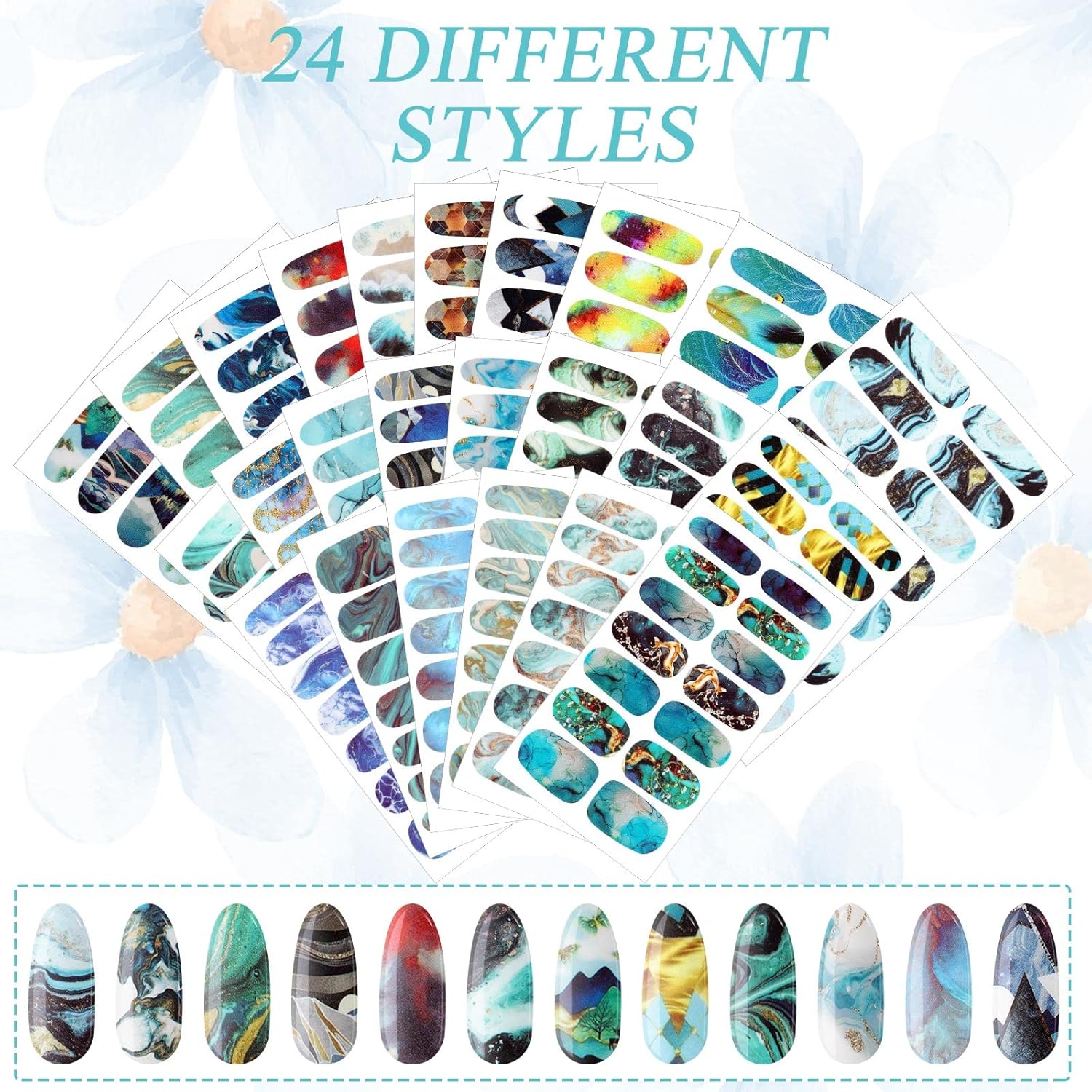 Maitys 336 Piece Nail Polish Strips Kit with File for Women DIY Art Decals - Image 2