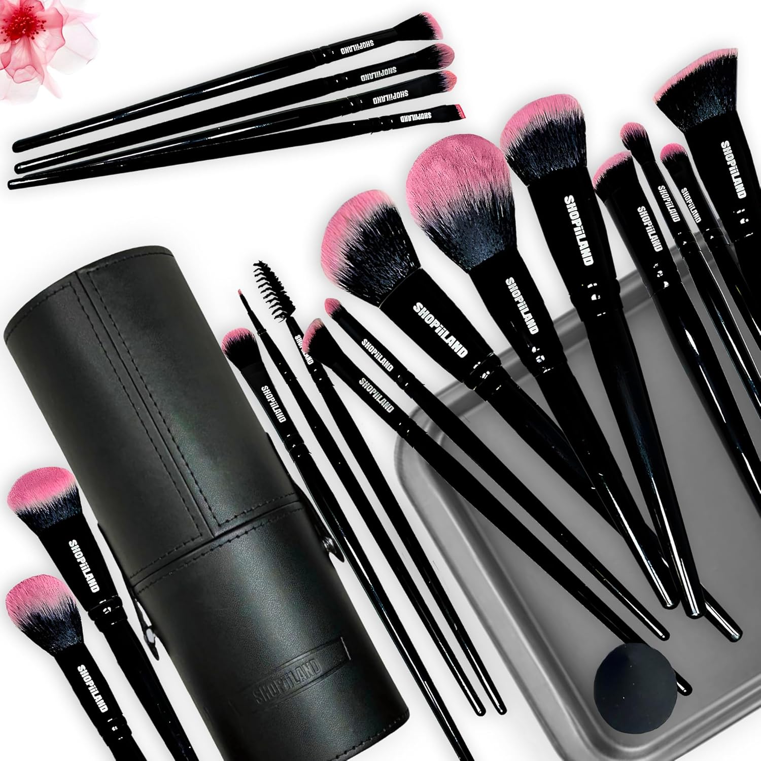 18-Piece Professional Makeup Brush Set with Case, Soft Vegan Bristles for Face and Eyes - Image 8