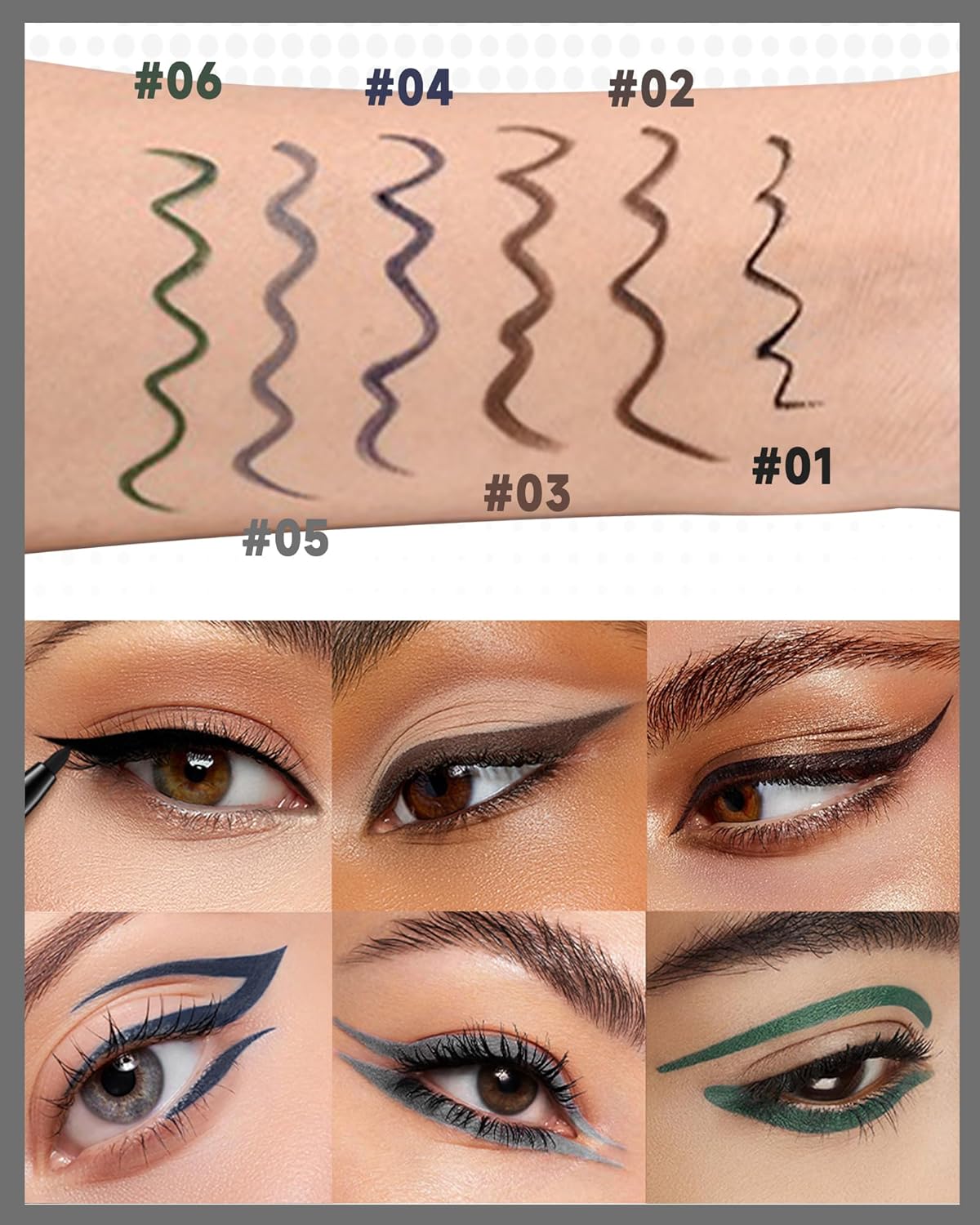 Navy Blue Waterproof Eyeliner Gel Pencil Set 2 Smudge Proof Retractable Pencils with Sharpener and Smudger - Image 6