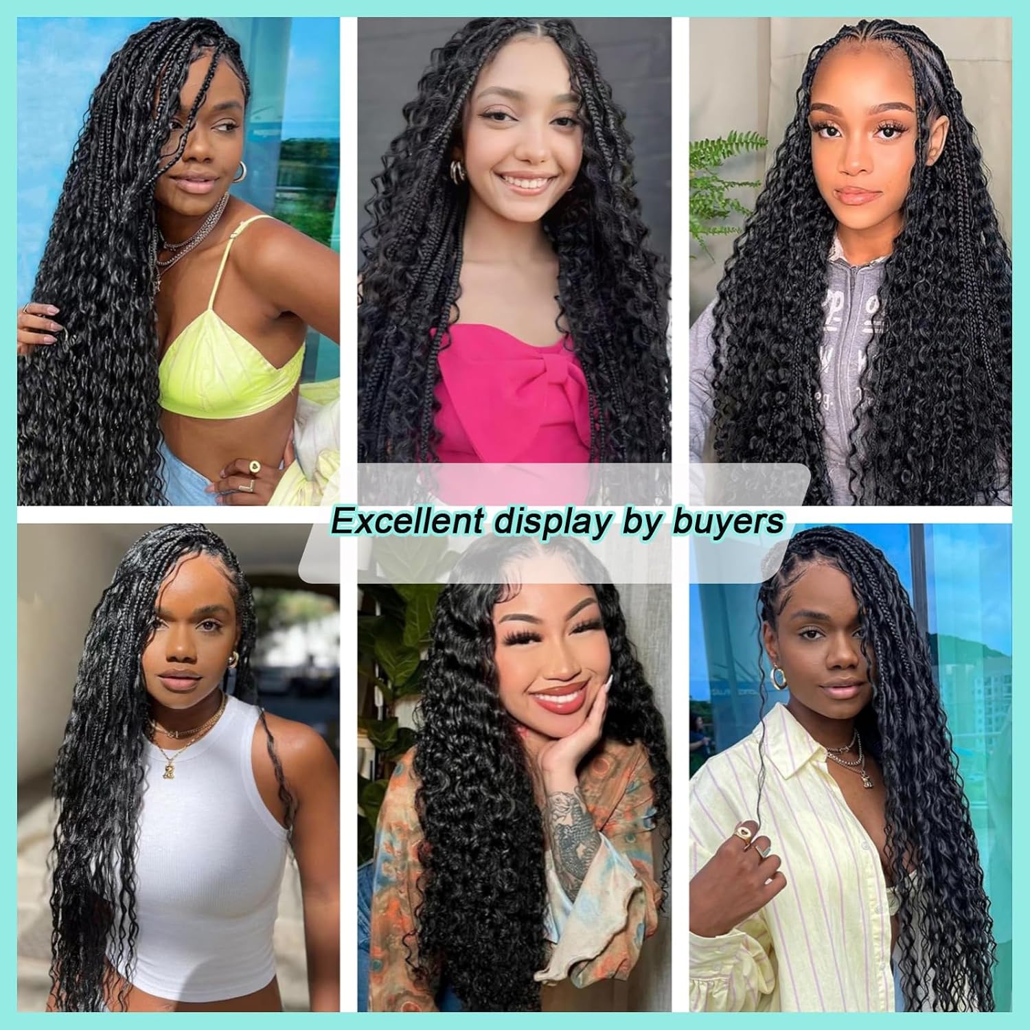 20 Inch Synthetic Curly Boho Braiding Hair 4 Bundles Wet Wavy Extensions for Black Women - Image 6