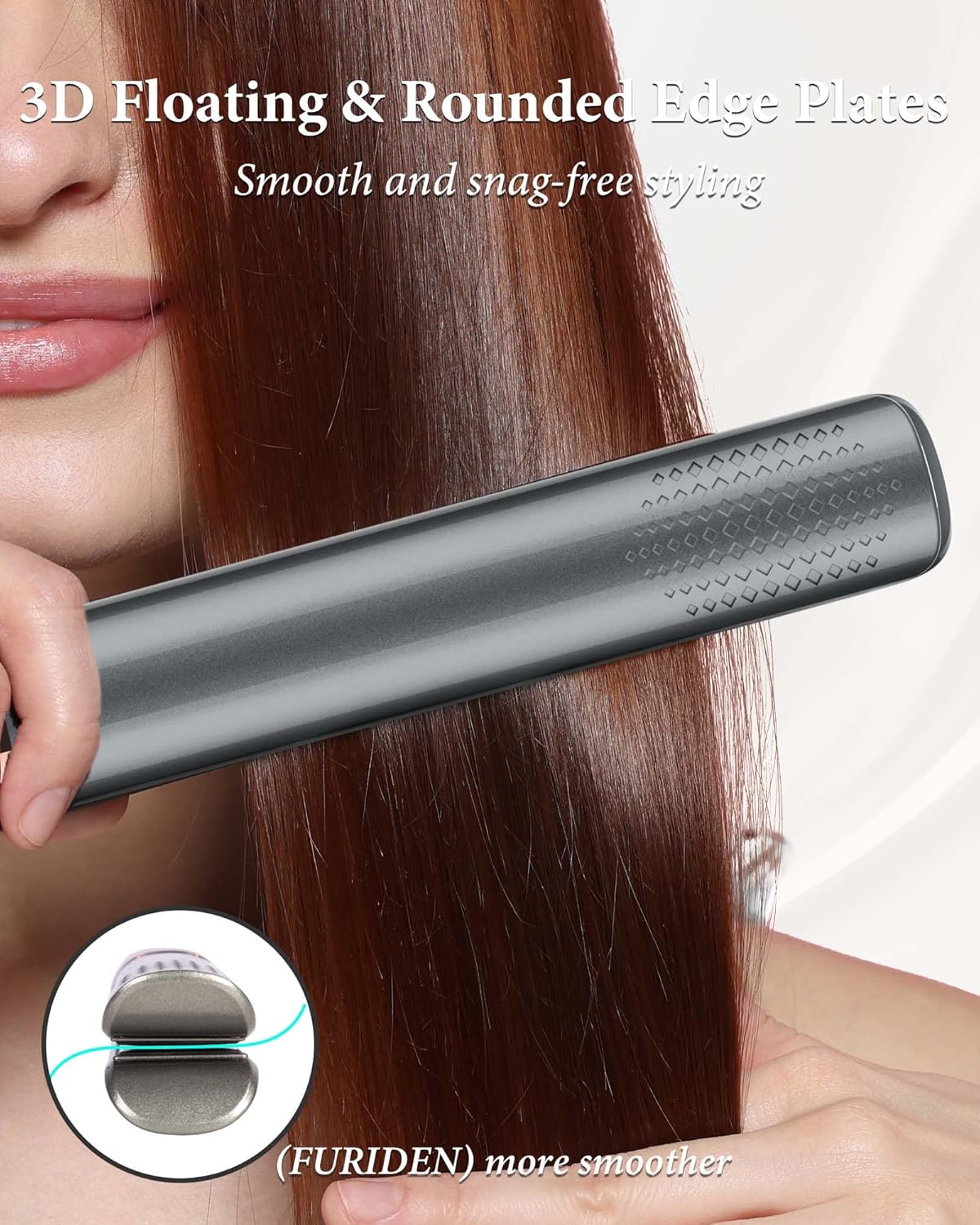 ANWA 1 Inch Titanium Flat Iron Hair Straightener Curler 3D Floating Plates - Image 4