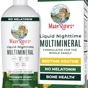 MaryRuth Organics Liquid Nighttime Multimineral | NO Melatonin | Magnesium Citrate | Calcium | Zinc | Vitamin D3| Available in 4 Flavors | Vegan | Sugar Free | Gluten Free | 32 Oz