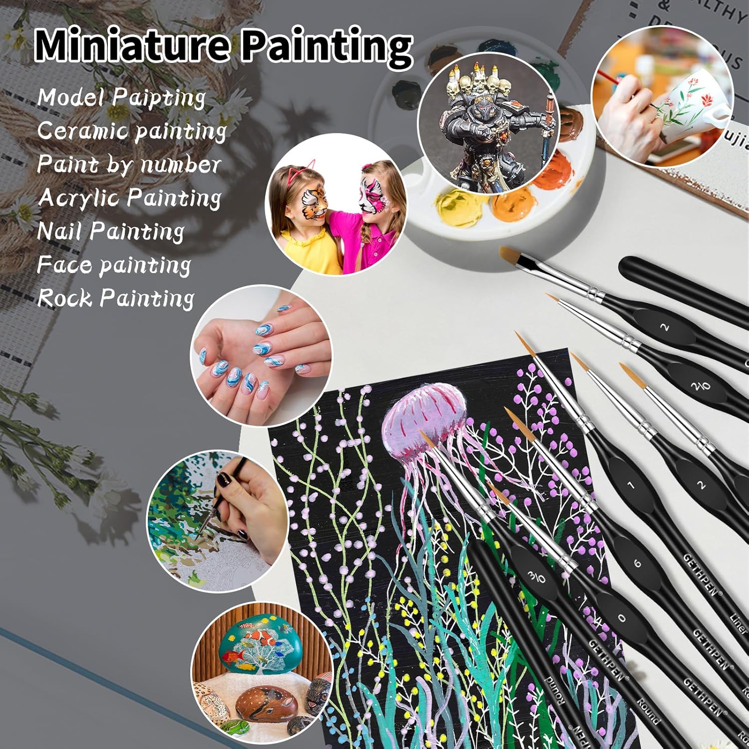 15 Piece Extreme Detail Paint Brush Set for Acrylic Watercolor Oil Fine Detailing - Image 6