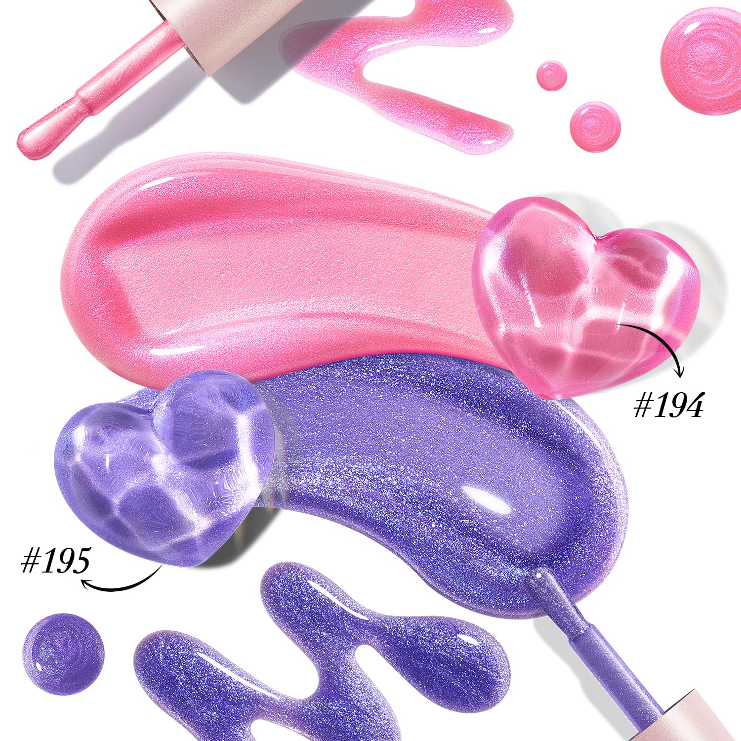 AZUREBEAUTY 2 Piece Pink Purple Holographic Glitter Nail Polish Set, Quick Dry, 0.34oz - Image 2