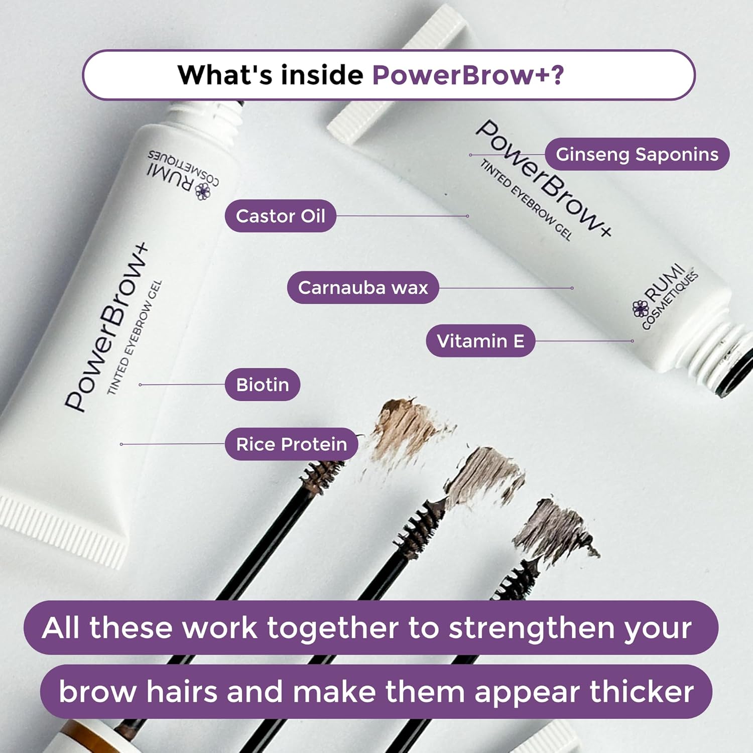PowerBrow+ Tinted Eyebrow Gel 2-in-1 Medium Brown 0.25 oz for Mature Skin - Image 4