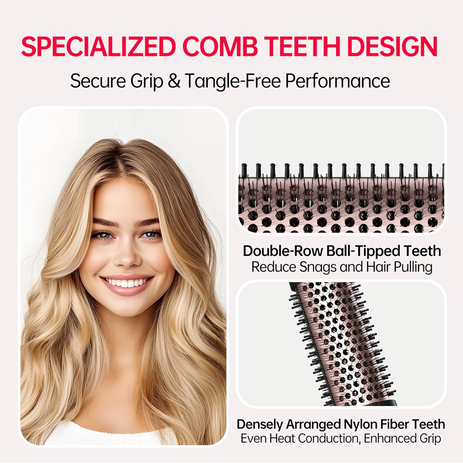 1.5 Inch Ceramic Heated Round Brush with Negative Ion Technology and Auto Shut-Off - Image 4