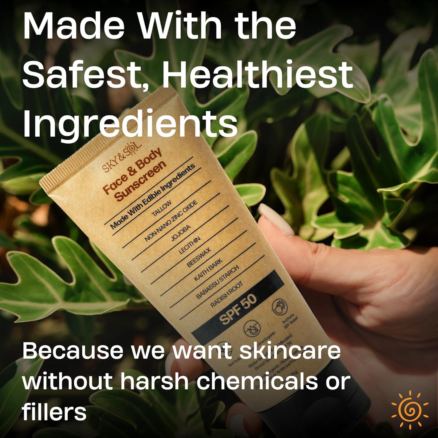 Reef Safe Non-Toxic Mineral Sunscreen SPF 50 for Face and Body, 3 oz - Image 3