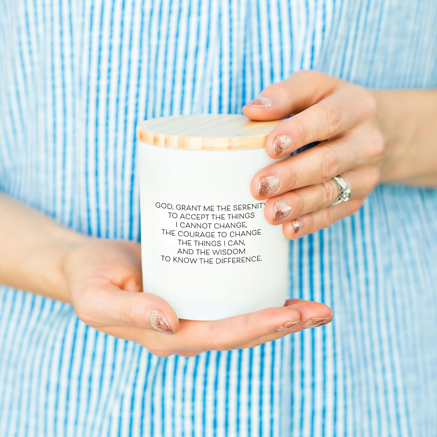SweetHollow Serenity Prayer Candle Large Coconut Wax Vanilla Cinnamon Scent - Image 5