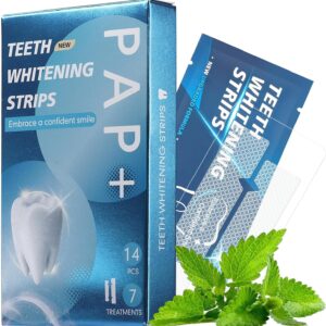 Teeth Whitening Strips (14 Strips) - 7 Treatments, Stain Removal & Long-Lasting Shine for Coffee/Wine Lovers