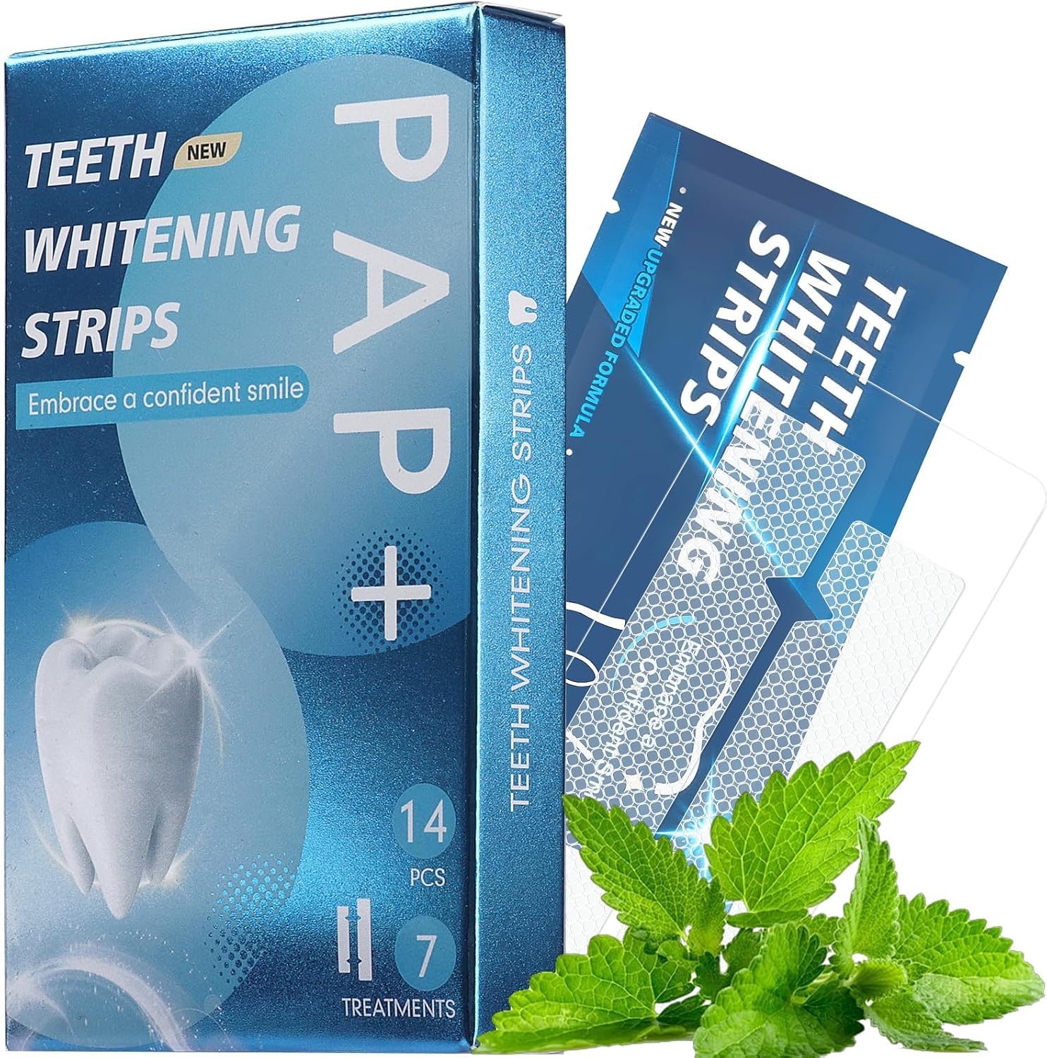 Teeth Whitening Strips (14 Strips) - 7 Treatments, Stain Removal & Long-Lasting Shine for Coffee/Wine Lovers
