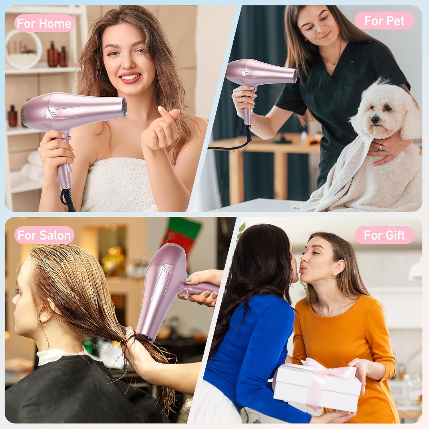 CONFU Professional Ionic Hair Dryer with Diffuser, 1875 Watts, Fast Drying and Quiet - Image 7