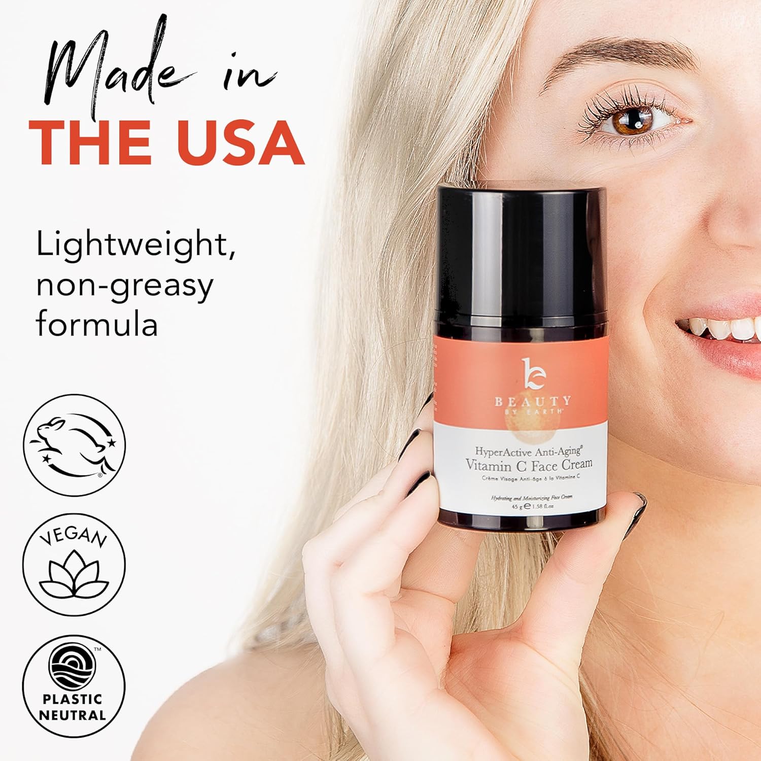 Beauty by Earth Organic Vitamin C Face Cream 4 oz Brightening Anti-Aging Moisturizer - Image 4