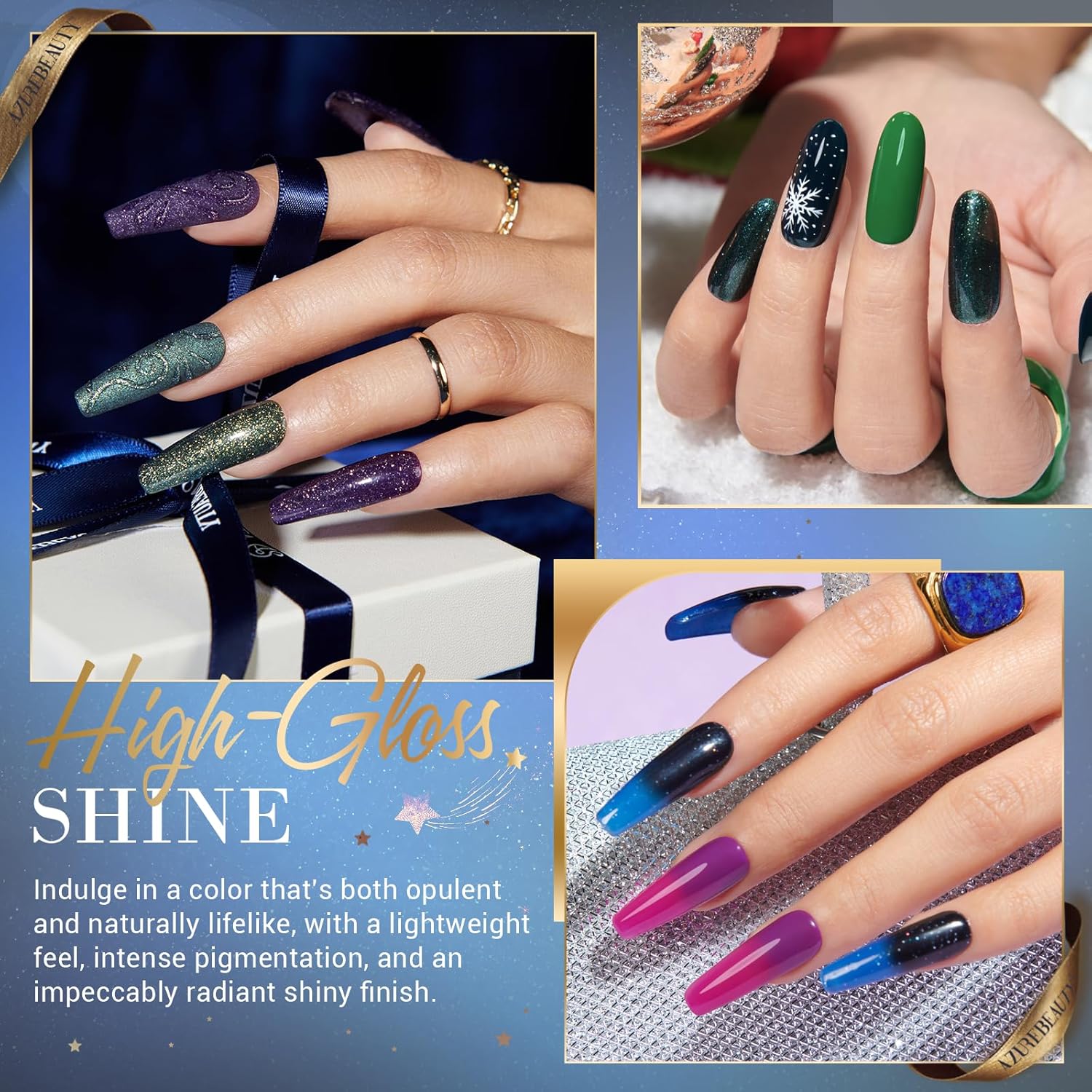 AZUREBEAUTY 20 Color Dip Powder Nail Kit with Color Changing Glitter Liquid - Image 2