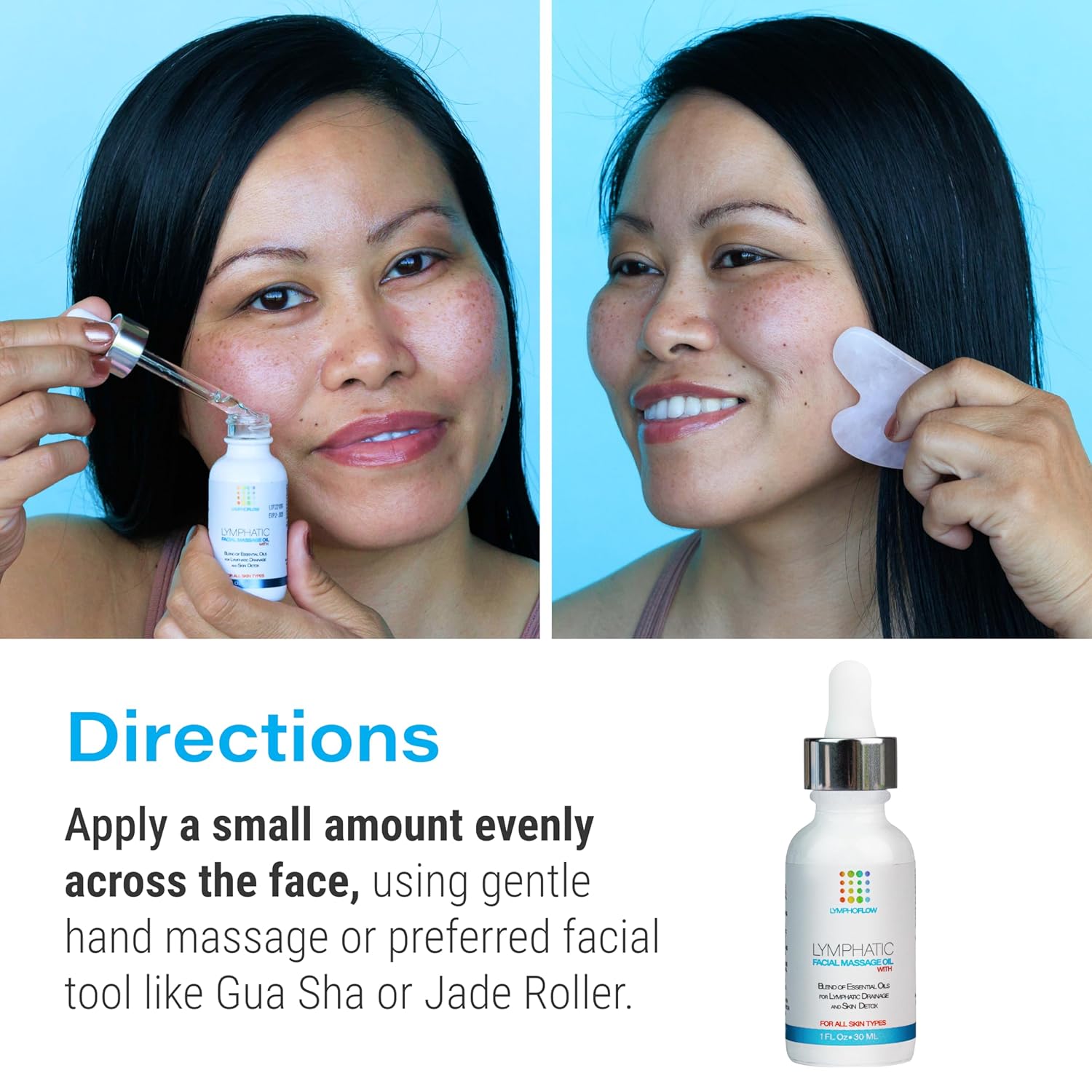 Nourishing Facial Lymphatic Drainage Oil with Jojoba and Coconut, 1 Fl Oz, for Gua Sha Tools - Image 5