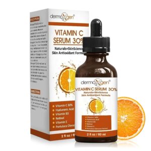 30% Vitamin C Serum (2 Fl Oz) Pure Organic Anti- Wrinkle + Hyaluronic Acid + Retinol + Vitamin E + Vitamin B, Facial Serum For Anti-aging, Wrinkles, And Fine Lines.