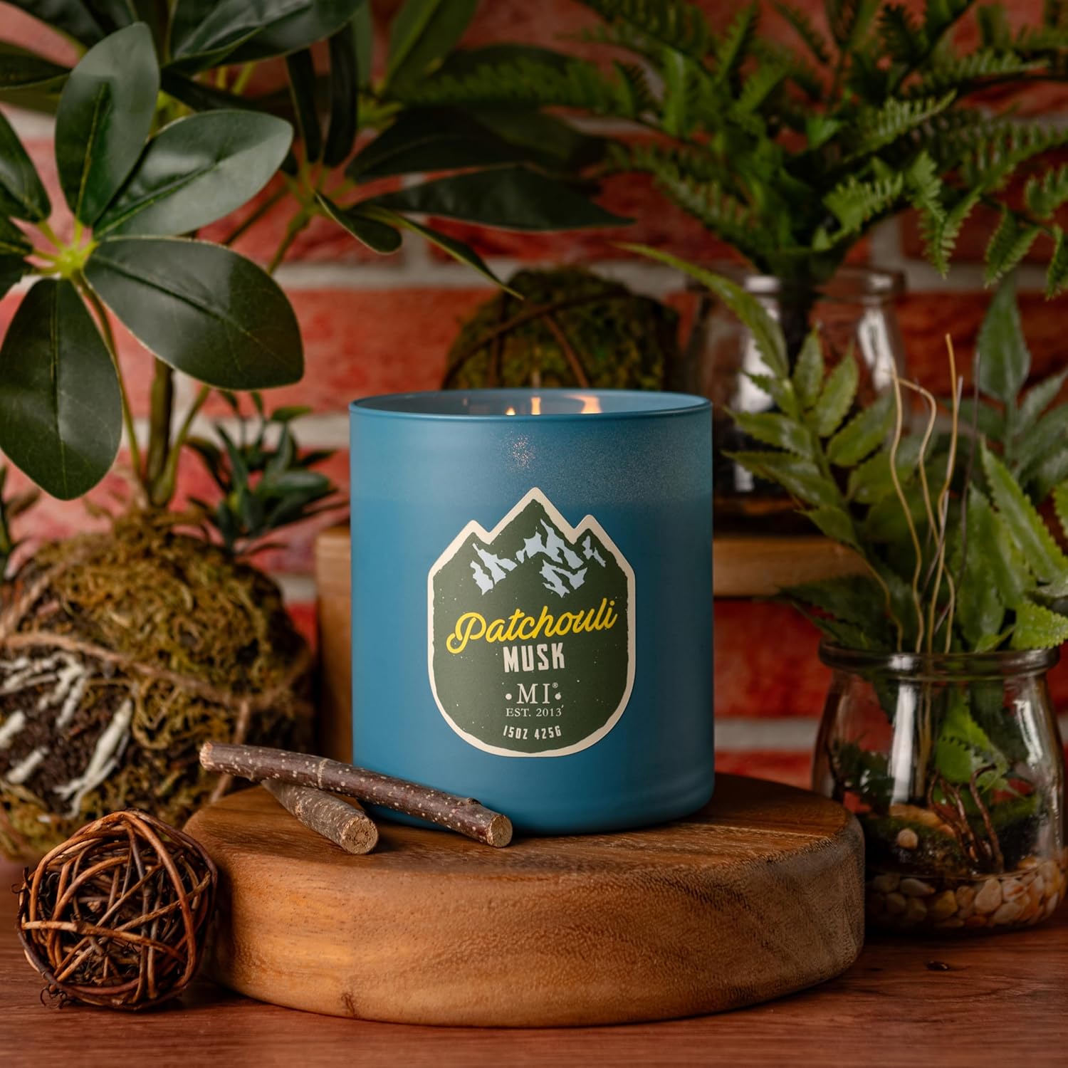 Manly Indulgence Patchouli Musk Scented Candle for Men, 15 oz, 2 Wick, 60 Hour Burn Time - Image 6