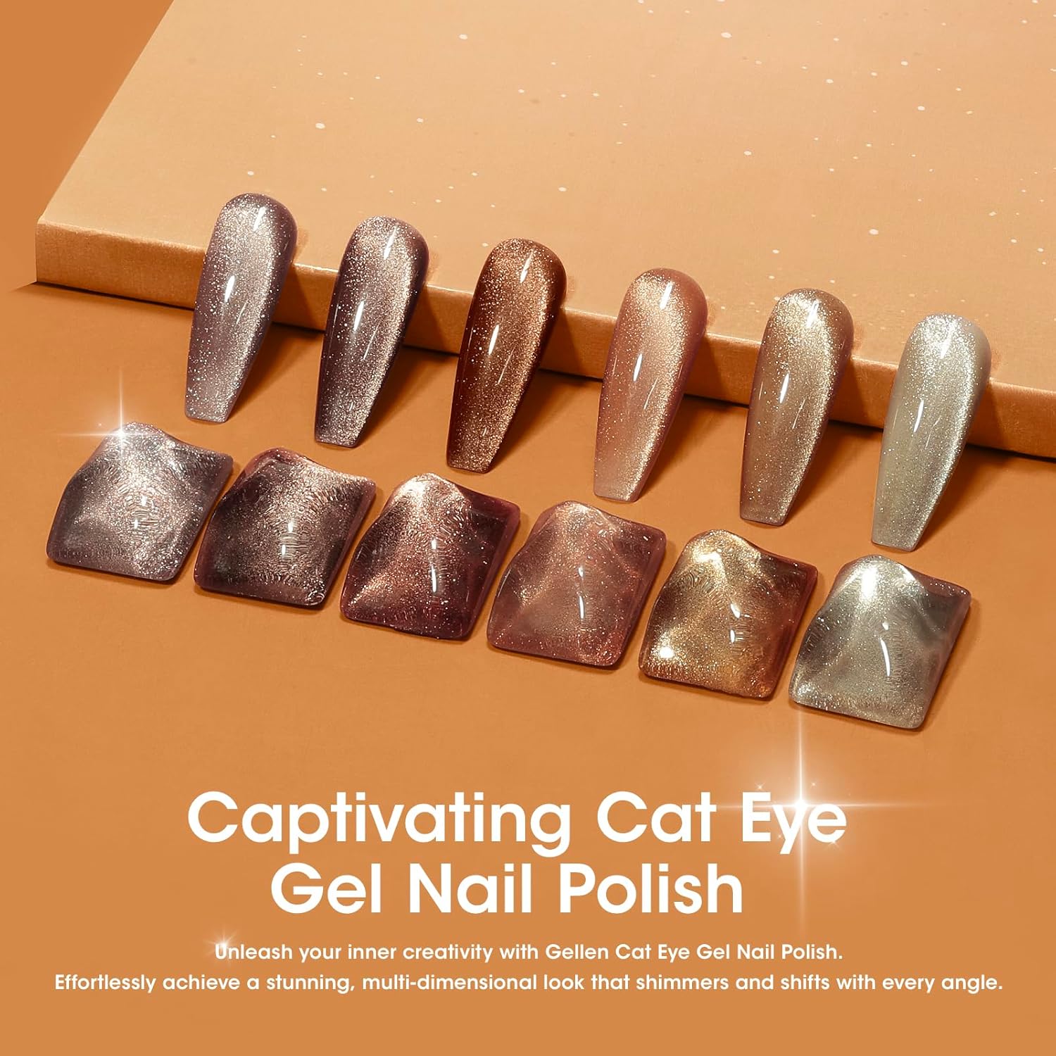 Gellen 6 Color Cat Eye Gel Nail Polish Kit with Magnet, 10ml Capacity, for Home DIY - Image 3