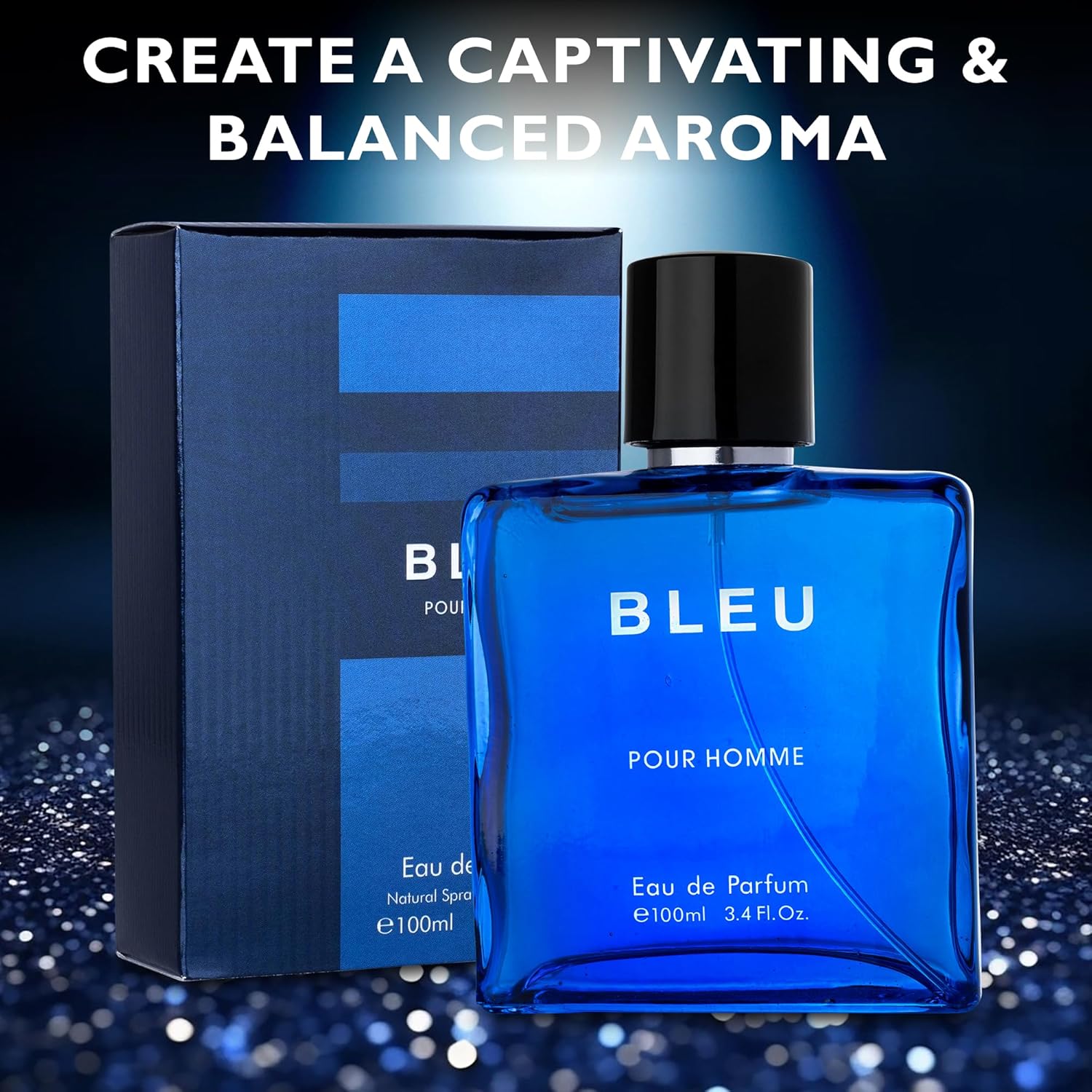 Bleu for Men Eau De Parfum 3.4fl Oz - Citrusy, Spicy, and Woody Fragrance Blend - Image 4