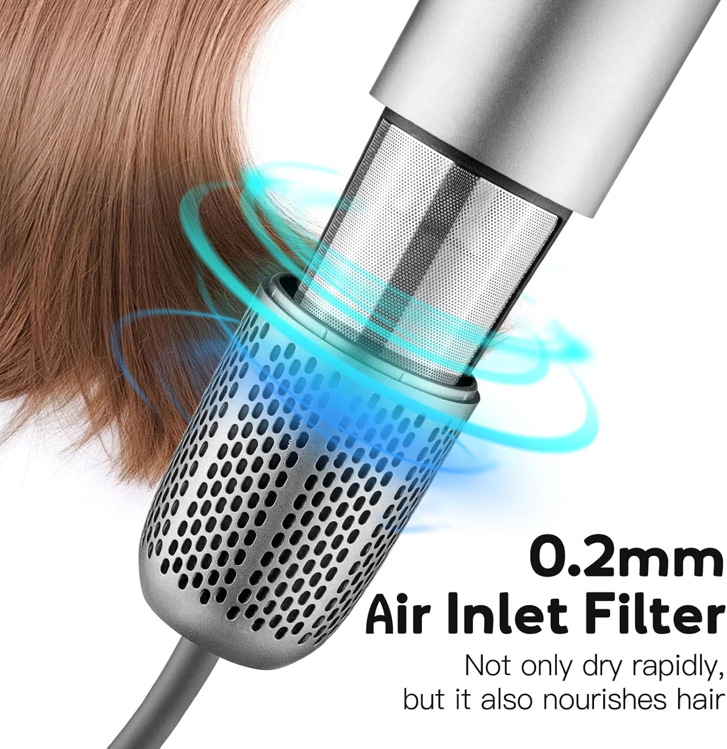Hair Dryer, 200 Million Negative Ionic 1500W Fast Drying Blow Dryer with 110,000 RPM Brushless Motor, 3 Heat Setting, High-Speed Thermal-Control Hairdryer with 360° Magnetic Nozzle for Home, Travel - Image 7