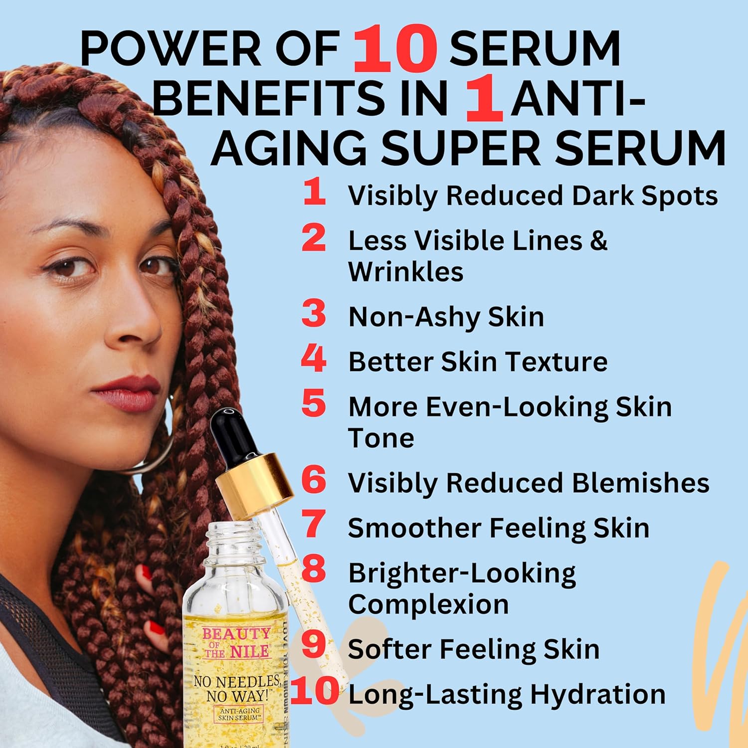 No Needles No Way Anti Aging Serum 1 Oz for Skin of Color Hydrates Smooths Even Tone - Image 4