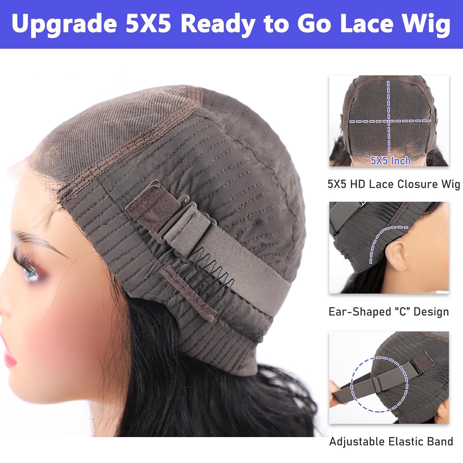 30 Inch 5x5 HD Lace Closure 220 Density Pre Plucked Human Hair Wig - Image 5