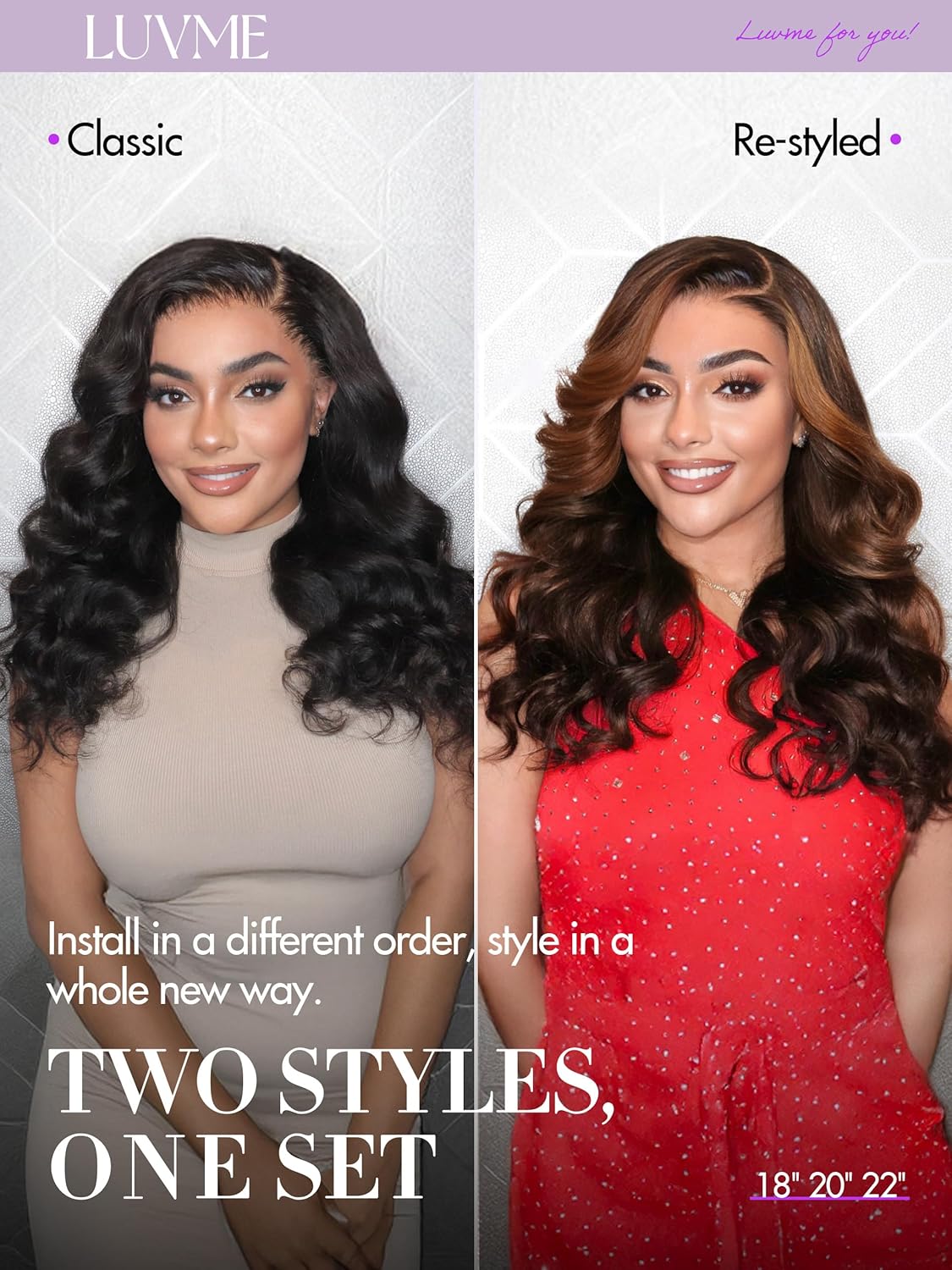 LUVME Virgin Human Hair Body Wave Bundles 3 Pack 16 18 20 Inch - Image 2